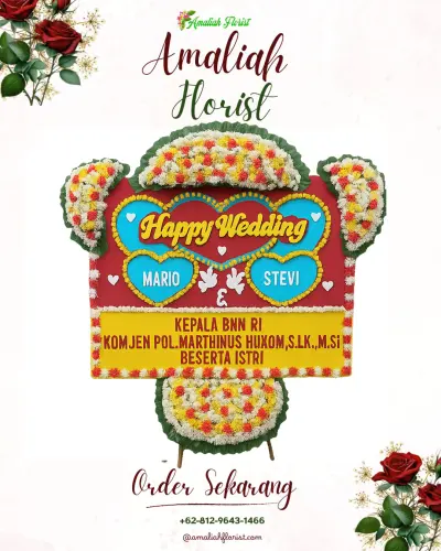Karangan Papan Bunga Pernikahan di Sri Jaya